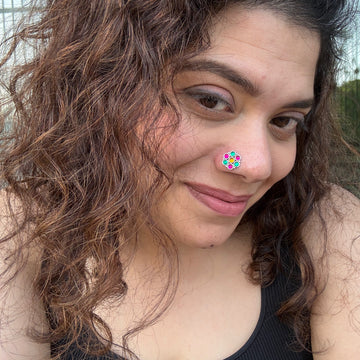 Rangoli Kundan Marigold Nose Pin